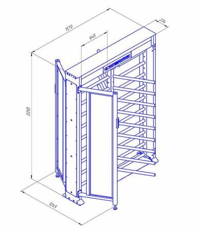Турникет полноростовой 3-х лопастной со стеклом Ростов-Дон ПР1ЛС/3М2 Турникет полноростовой 3-х лопастной со стеклом Ростов-Дон ПР1ЛС/3М2