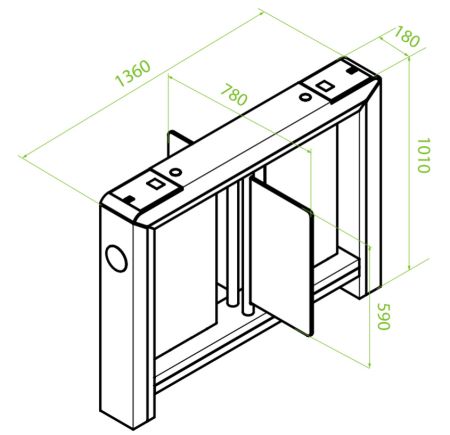 Центральный модуль распашного турникета ZKTeco Mars-B1200 без считывателей Центральный модуль распашного турникета ZKTeco Mars-B1200 без считывателей