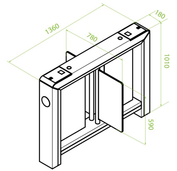 Центральный модуль распашного турникета ZKTeco Mars-B1200 без считывателей