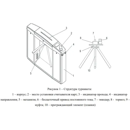 Турникет-трипод тумбовый Avix AV.TT.6383 моторизованный Турникет-трипод тумбовый Avix AV.TT.6383 моторизованный