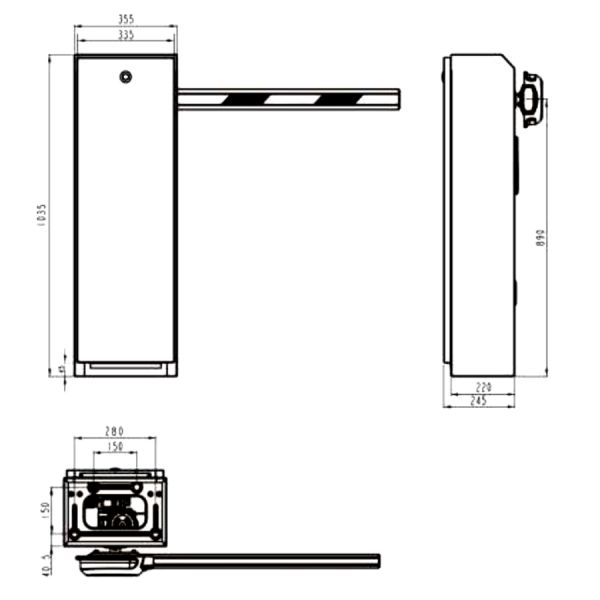 Шлагбаум автоматический Hikvision DS-TMG4B1-LA (2+2 м) со складной стрелой Шлагбаум автоматический Hikvision DS-TMG4B1-LA (2+2 м) со складной стрелой