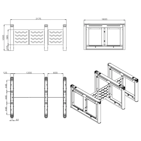 Турникет распашной Avix AV.SG.6656 из нержавеющей стали Турникет распашной Avix AV.SG.6656 из нержавеющей стали