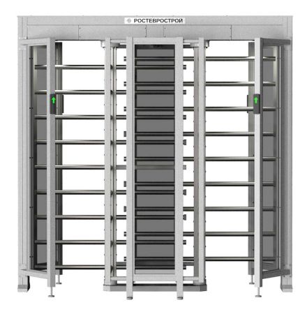 Турникет уличный полноростовой двухпроходной Ростов-Дон ПР2С/3М2 НЕРЖ с ограждением из закаленного стекла Турникет уличный полноростовой двухпроходной Ростов-Дон ПР2С/3М2 НЕРЖ с ограждением из закаленного стекла