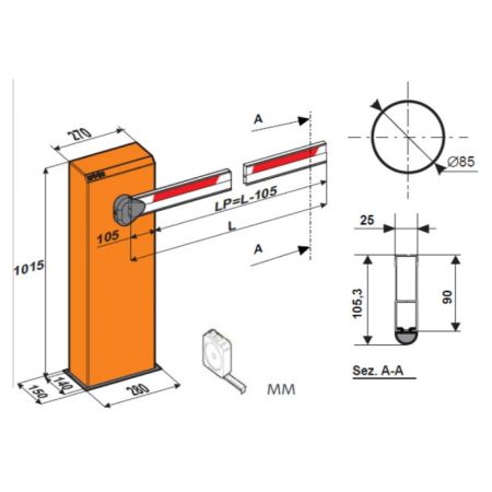 Комплект шлагбаума автоматического Faac 620/5 STD с подсветкой и круглой стрелой 5 м Комплект шлагбаума автоматического Faac 620/5 STD с подсветкой и круглой стрелой 5 м