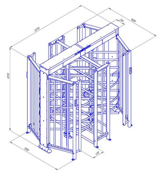 Турникет-шлюз уличный полноростовой двухпроходной Ростов-Дон ПР2Ш/4М2 НЕРЖ Турникет-шлюз уличный полноростовой двухпроходной Ростов-Дон ПР2Ш/4М2 НЕРЖ