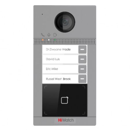 Вызывная панель видеодомофона HiWatch VDP-D4214W(B) с поддержкой карт Mifare, Wi-Fi и PoE Вызывная панель видеодомофона HiWatch VDP-D4214W(B) с поддержкой карт Mifare, Wi-Fi и PoE