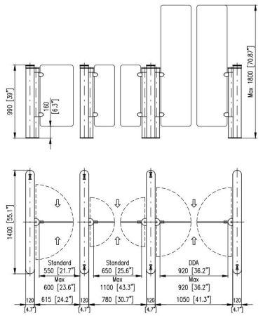 Центральный модуль скоростного распашного турникета Cominfo EasyGate Elite-M-2W Центральный модуль скоростного распашного турникета Cominfo EasyGate Elite-M-2W