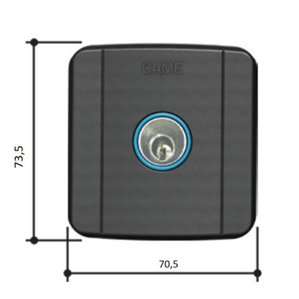 Ключ-выключатель Came SELD1FDG накладной, с цилиндром замка DIN и синей подсветкой (806SL-0050)