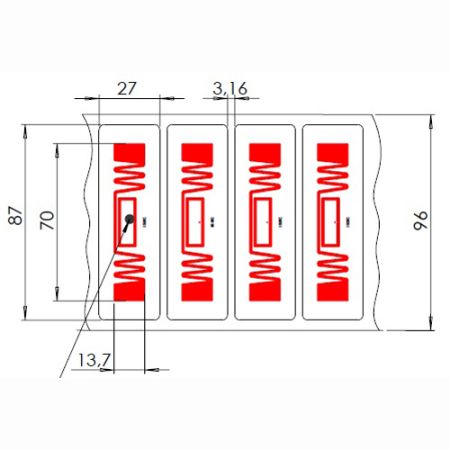 Метка Labels 87x27 UHF, UCODE8, прозрачная PET наклейка (70x13,7) Метка Labels 87x27 UHF, UCODE8, прозрачная PET наклейка (70x13,7)