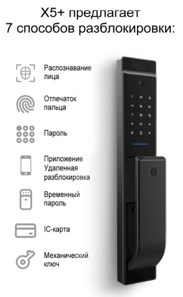 Электронный биометрический замок Moorgen X5+, Гардиан 32.21, видеоглазок, Face-ID, Wi-Fi Электронный биометрический замок Moorgen X5+, Гардиан 32.21, видеоглазок, Face-ID, Wi-Fi