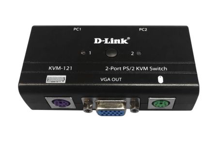2-портовый KVM-переключатель D-link KVM-121 с портами VGA и PS/2 2-портовый KVM-переключатель D-link KVM-121 с портами VGA и PS/2