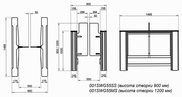 Распашной турникет однопроходной Came Swing Gate SWG55, 550 мм, створки 1200 мм (SWG55M) Распашной турникет однопроходной Came Swing Gate SWG55, 550 мм, створки 1200 мм (SWG55M)