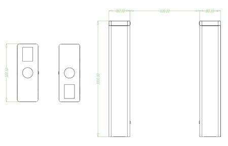 Турникет оптический ZKTeco OP1011 с контроллером и RFID-считывателем Турникет оптический ZKTeco OP1011 с контроллером и RFID-считывателем