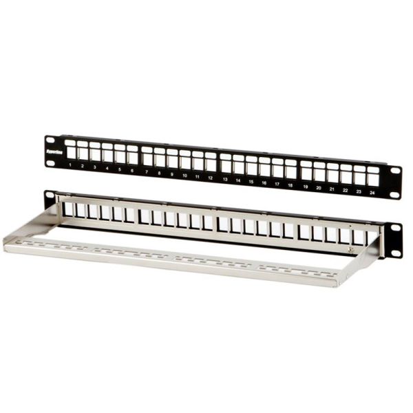Патч-панель Hyperline PPBL3-19-24-SH-RM, 19", 24 порта, Flat Type, 1U