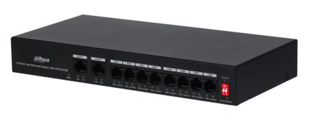 POE коммутатор Fast Ethernet 10-портовый Dahua DH-PFS3010-8ET-65 POE коммутатор Fast Ethernet 10-портовый Dahua DH-PFS3010-8ET-65