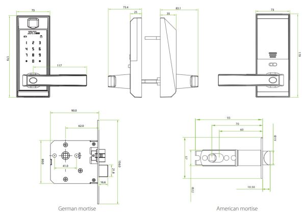Электронный замок ZKTeco AL20B-Z1 со считывателем отпечатков пальцев и Bluetooth Электронный замок ZKTeco AL20B-Z1 со считывателем отпечатков пальцев и Bluetooth