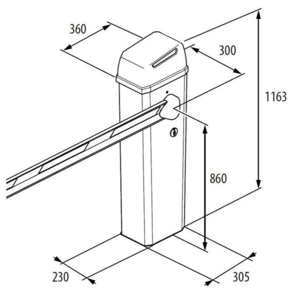 Шлагбаум автоматический FAAC B614/5 с подсветкой и прямоугольной стрелой 4.8 м