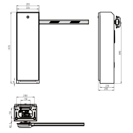 Шлагбаум автоматический Hikvision DS-TMG4B1-RA (2+2 м) со складной стрелой Шлагбаум автоматический Hikvision DS-TMG4B1-RA (2+2 м) со складной стрелой
