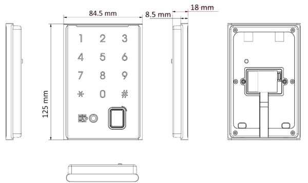 Считыватель HikVision DS-K1109DKFB-QR отпечатков пальца и Mifare карт, QR-кодов, с поддержкой Bluetooth и клавиатурой Считыватель HikVision DS-K1109DKFB-QR отпечатков пальца и Mifare карт, QR-кодов, с поддержкой Bluetooth и клавиатурой
