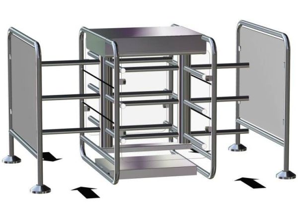 Двухпроходный роторный четырехлопастной полуростовой турникет Gotschlich Vario 1100 D-90 (6VAR11D4A)