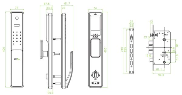 Мультибиометрический замок ZKTeco HBL400 c распознаванием лиц и Wi-Fi Мультибиометрический замок ZKTeco HBL400 c распознаванием лиц и Wi-Fi