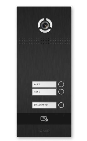 Вызывная панель на 2 абонента Bas-IP BI-02FB Black с идентификацией по смартфону и распознаванием лиц Вызывная панель на 2 абонента Bas-IP BI-02FB Black с идентификацией по смартфону и распознаванием лиц