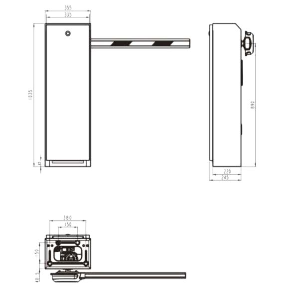Шлагбаум автоматический Hikvision DS-TMG4B0-LA (3 м) со стрелой Шлагбаум автоматический Hikvision DS-TMG4B0-LA (3 м) со стрелой