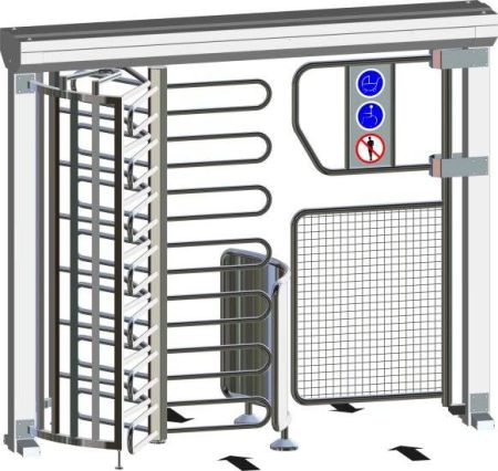 Полноростовой турникет с калиткой для прохода с велосипедом Gotschlich Ecco 120 BFB Stainless (6ELK3A0BC-T) Полноростовой турникет с калиткой для прохода с велосипедом Gotschlich Ecco 120 BFB Stainless (6ELK3A0BC-T)
