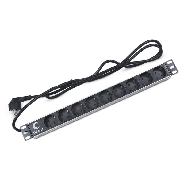 Блок евророзеток Cabeus PDU-9P-2EU для 19" шкафов, горизонтальный, 9 розеток, 16 A