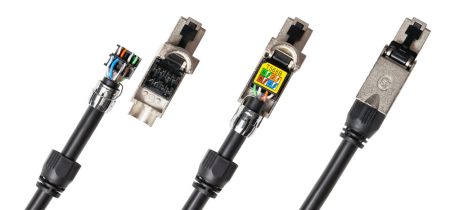 Коннектор RJ45/8P8C ЛЮ-КНР-45.Ф6A.Би, самозажимной, Кат.6a (Класс Ea), полный экран Коннектор RJ45/8P8C ЛЮ-КНР-45.Ф6A.Би, самозажимной, Кат.6a (Класс Ea), полный экран