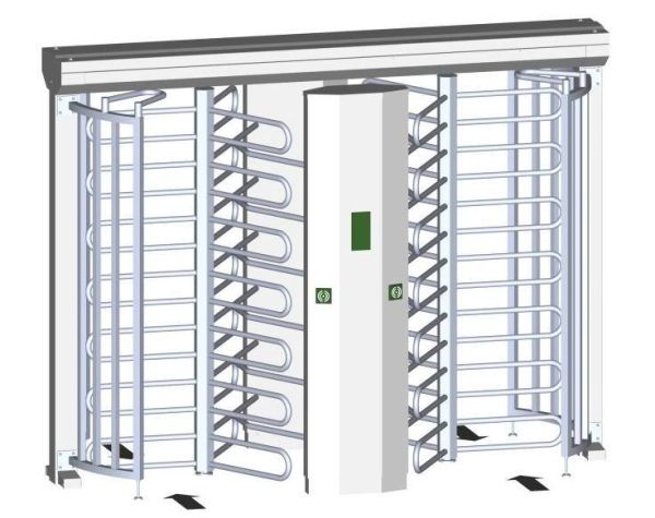Двухпроходный полноростовой турникет Gotschlich Ecco 120 BD Stainless (6ELD3ABBC)