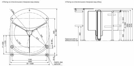 Роторный турникет Magnetic mTwing FMTW_MG для стеклянных створок (без створок) Роторный турникет Magnetic mTwing FMTW_MG для стеклянных створок (без створок)