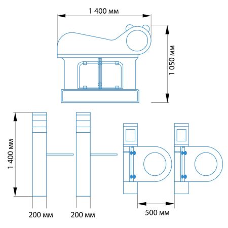 Турникет детский Блокпост ТД 500 с распашными створками Турникет детский Блокпост ТД 500 с распашными створками