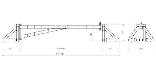 Противотаранный ручной шлагбаум Фантом F6B-R, 6 м