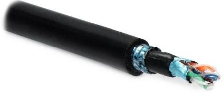 Кабель витая пара экранированный внешний Hyperline FUTP4-C5E-S24-ARM-OUT-PE/PE-BK бронированный Кабель витая пара экранированный внешний Hyperline FUTP4-C5E-S24-ARM-OUT-PE/PE-BK бронированный