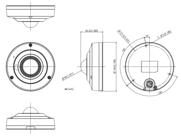 Панорамная антивандальная Fisheye IP-видеокамера 6Мп Wisenet XNF-8010RVM (1.6 мм) с транспортным сертификатом Панорамная антивандальная Fisheye IP-видеокамера 6Мп Wisenet XNF-8010RVM (1.6 мм) с транспортным сертификатом