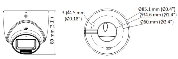 Купольная уличная HD-TVI видеокамера 2Мп HiWatch DS-T203A(B) (3.6 мм) с микрофоном (AoC)