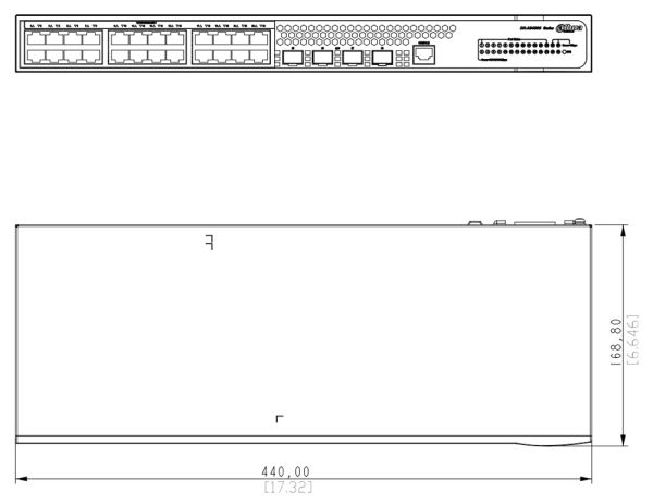 Коммутатор агрегации 28-портовый Dahua DH-AS4300-24GT4GF, управляемый, уровень L2+ Коммутатор агрегации 28-портовый Dahua DH-AS4300-24GT4GF, управляемый, уровень L2+