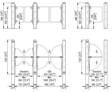 Центральный модуль распашного турникета Cominfo EasyGate SG 1320-M-2W Центральный модуль распашного турникета Cominfo EasyGate SG 1320-M-2W