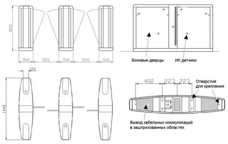 Левый модуль проходной Gunnebo SpeedStile BP BA Левый модуль проходной Gunnebo SpeedStile BP BA