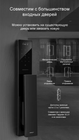 Электронный биометрический замок Moorgen T5+, кристаллы Сваровски, видеоглазок, Face-ID, Wi-Fi, без врезной части Электронный биометрический замок Moorgen T5+, кристаллы Сваровски, видеоглазок, Face-ID, Wi-Fi, без врезной части