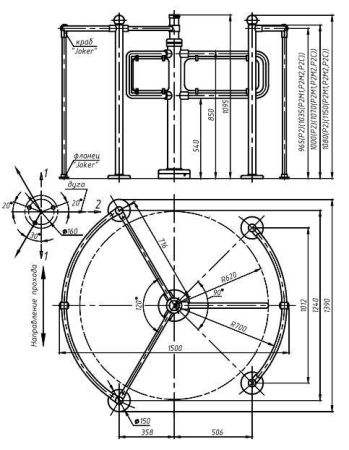 Турникет полуростовой Ростов-Дон Р2М1/3 из окрашенной стали Турникет полуростовой Ростов-Дон Р2М1/3 из окрашенной стали