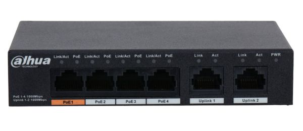 Неуправляемый POE коммутатор 6-портовый Dahua DH-PFS3006-4GT-60