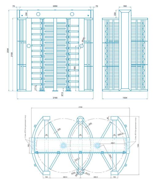 Полноростовой двухпроходной роторный турникет Блокпост Спектр СТ 2