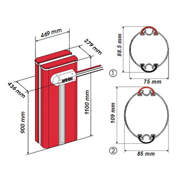 Комплект автоматического шлагбаума Faac B680H/4 c круглой стрелой 4.3 м
