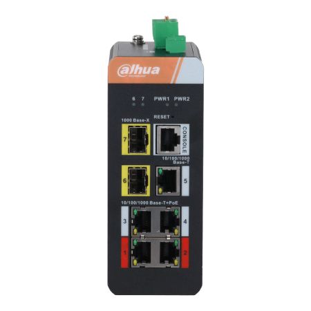 Управляемый 4-портовый промышленный PoE коммутатор Dahua DH-IS4207-4GT-120 Управляемый 4-портовый промышленный PoE коммутатор Dahua DH-IS4207-4GT-120