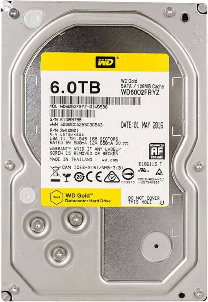 Жесткий диск Western Digital Gold WD6003FRYZ 6 ТБ Жесткий диск Western Digital Gold WD6003FRYZ 6 ТБ