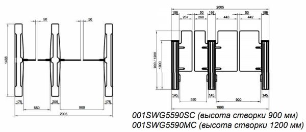 Распашной турникет Came Swing Gate SWG5590, комбинировыанный 550+900 мм, створки 1200 мм (SWG5590M) Распашной турникет Came Swing Gate SWG5590, комбинировыанный 550+900 мм, створки 1200 мм (SWG5590M)