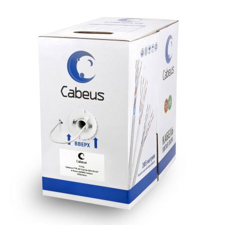 Кабель витая пара 5e Cabeus FTP-4P-Cat.5e-SOLID-GY, экранированный Кабель витая пара 5e Cabeus FTP-4P-Cat.5e-SOLID-GY, экранированный