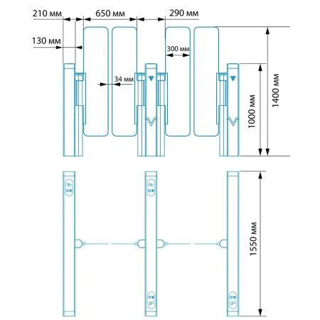 Центральный модуль распашного турникета Блокпост Vector 500 С Центральный модуль распашного турникета Блокпост Vector 500 С